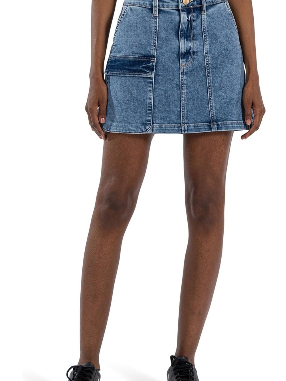 Kut From The Kloth Zoe Denim Mini Skirt Alarming Medium Wash Size 8 NWT